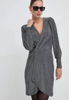 Morgan rochie culoarea argintiu, mini, mulata imagine