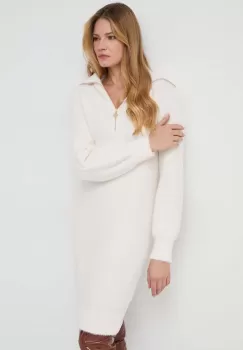 Morgan rochie culoarea bej, mini, drept imagine