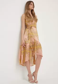 Morgan rochie culoarea galben, midi, evazati imagine