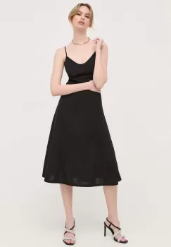 Morgan rochie culoarea negru, midi, drept imagine