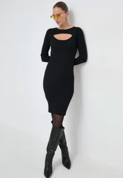 Morgan rochie culoarea negru, mini, mulata imagine