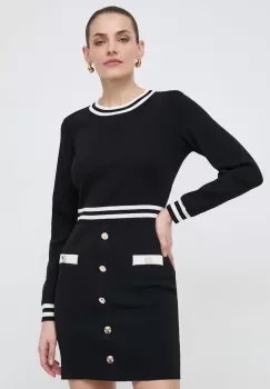 Morgan rochie culoarea negru, mini, mulata imagine