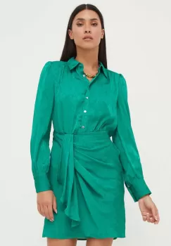 Morgan rochie culoarea verde, mini, drept imagine