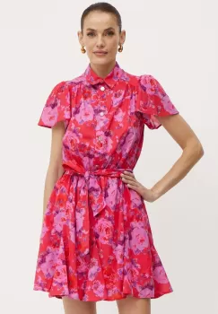 Morgan rochie din bumbac ROSEL.F culoarea roz, mini, evazati, ROSEL.F imagine