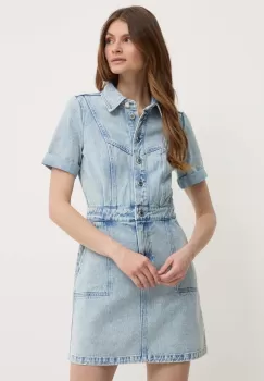 Morgan rochie jeans RGLORY mini, drept, RGLORY imagine