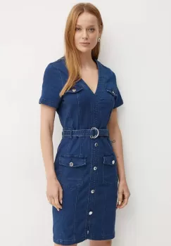 Morgan rochie jeans RILLY1 mini, evazati, RILLY1 imagine