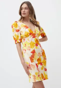 Morgan rochie RAMIN.F culoarea galben, mini, drept, RAMIN.F imagine