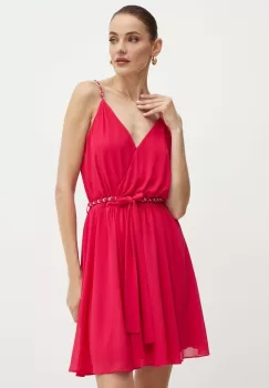 Morgan rochie RENODO culoarea roz, mini, evazati, RENODO imagine