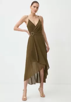 Morgan rochie REUILLY culoarea verde, mini, evazati, REUILLY imagine