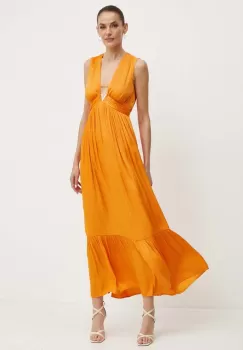 Morgan rochie RISIS culoarea portocaliu, maxi, evazati, RISIS imagine