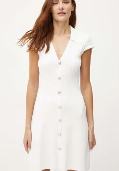 Morgan rochie RMSIX culoarea alb, mini, mulata, RMSIX imagine