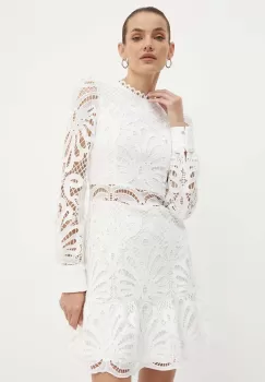 Morgan rochie ROSLO culoarea alb, mini, evazati, ROSLO imagine