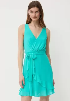 Morgan rochie ROSVAL culoarea turcoaz, mini, evazati, ROSVAL imagine