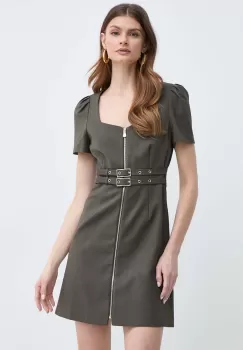 Morgan rochie RPIRO culoarea verde, mini, evazati, RPIRO imagine