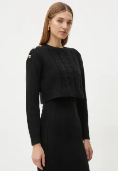 Morgan rochie si pulover RMNATE culoarea negru, mini, mulata, RMNATE imagine