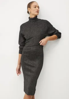 Morgan rochie si pulover RMPASIO culoarea negru, mini, mulata, RMPASIO imagine