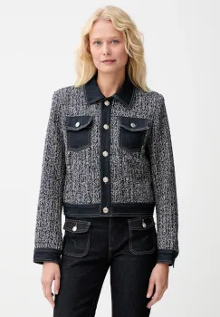 Morgan sacou culoarea bleumarin, un singur rand de nasturi, cu imprimeu, VOSCAR imagine