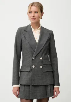 Morgan sacou culoarea gri, cu doua randuri de nasturi, cu imprimeu, VTARY.F imagine