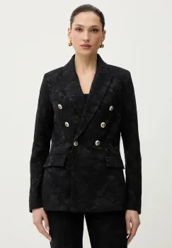 Morgan sacou culoarea negru, cu doua randuri de nasturi, cu imprimeu, VFILA.F imagine