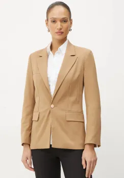 Morgan sacou VETAL.F culoarea bej, un singur rand de nasturi, neted, VETAL.F imagine