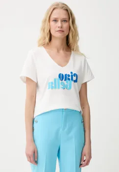 Morgan tricou culoarea alb, DBELLO imagine