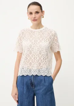 Morgan tricou culoarea bej, DEVY imagine