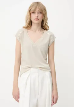 Morgan tricou culoarea bej, DILI imagine