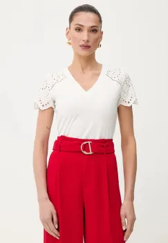 Morgan tricou din bumbac culoarea alb, DMATY imagine