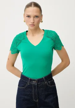 Morgan tricou din bumbac culoarea verde, DMATY imagine