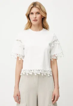 Morgan tricou din bumbac DFUTUR femei, culoarea alb, DFUTUR imagine