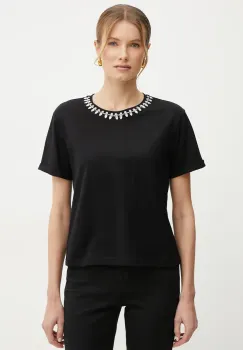 Morgan tricou din bumbac DOUTI femei, culoarea negru, DOUTI imagine