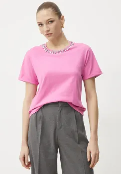 Morgan tricou din bumbac DOUTI femei, culoarea roz, DOUTI imagine