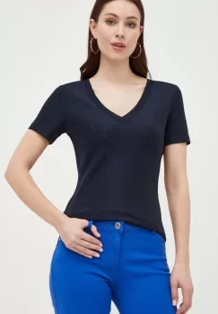 Morgan tricou femei, culoarea albastru marin imagine