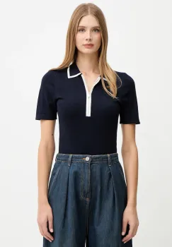 Morgan tricou polo culoarea bleumarin, MBICOSI imagine