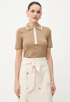 Morgan tricou polo culoarea maro, MBICOSI imagine