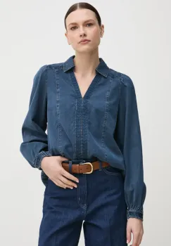 Mos Mosh bluza subtire de blugi femei, culoarea bleumarin, cu imprimeu, 168290 imagine