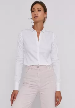 Mos Mosh Camasa 131700 femei, culoarea alb, cu guler clasic, slim imagine