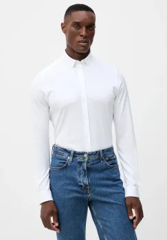 Mos Mosh camasa din bumbac MARCO culoarea alb, cu guler button-down, regular, 500940 imagine