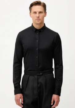 Mos Mosh camasa din bumbac MARCO culoarea negru, cu guler button-down, regular, 500940 imagine