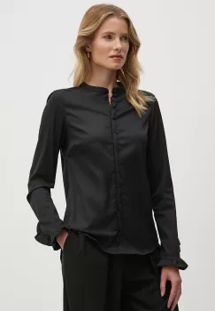 Mos Mosh camasa femei, culoarea negru, cu guler stand-up, slim imagine