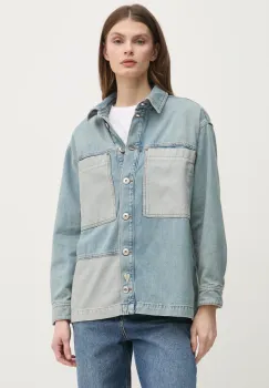 Mos Mosh camasa jeans femei, cu guler clasic, relaxed, 168960 imagine