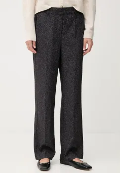 Mos Mosh pantaloni BAI culoarea negru, drept, high waist, 173860 imagine