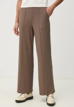 Mos Mosh pantaloni femei, culoarea maro, lat, high waist, 168610 imagine