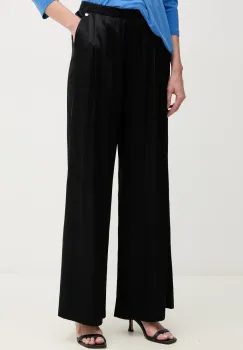 Mos Mosh pantaloni femei, culoarea negru, lat, high waist, 169340 imagine