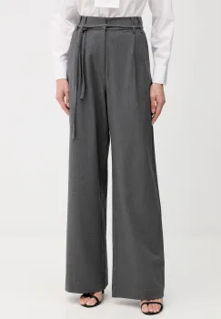 Mos Mosh pantaloni LESLIE culoarea gri, lat, high waist, 174150 imagine