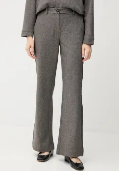 Mos Mosh pantaloni RHYS culoarea maro, lat, high waist, 174100 imagine