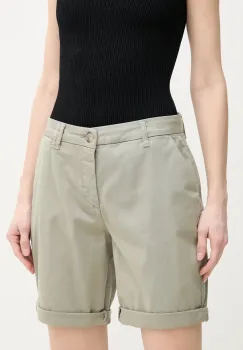 Mos Mosh pantaloni scurti femei, culoarea verde, uni, high waist, 169010 imagine