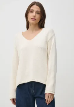 Mos Mosh pulover de bumbac femei, culoarea bej, 168060 imagine