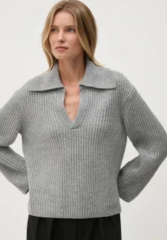 Mos Mosh pulover de lana femei, culoarea gri, 165740 imagine