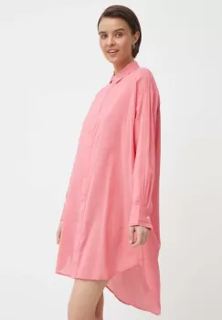 Mos Mosh rochie din bumbac culoarea roz, mini, oversize imagine